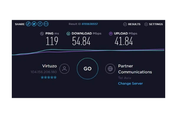 With a server set in Germany: